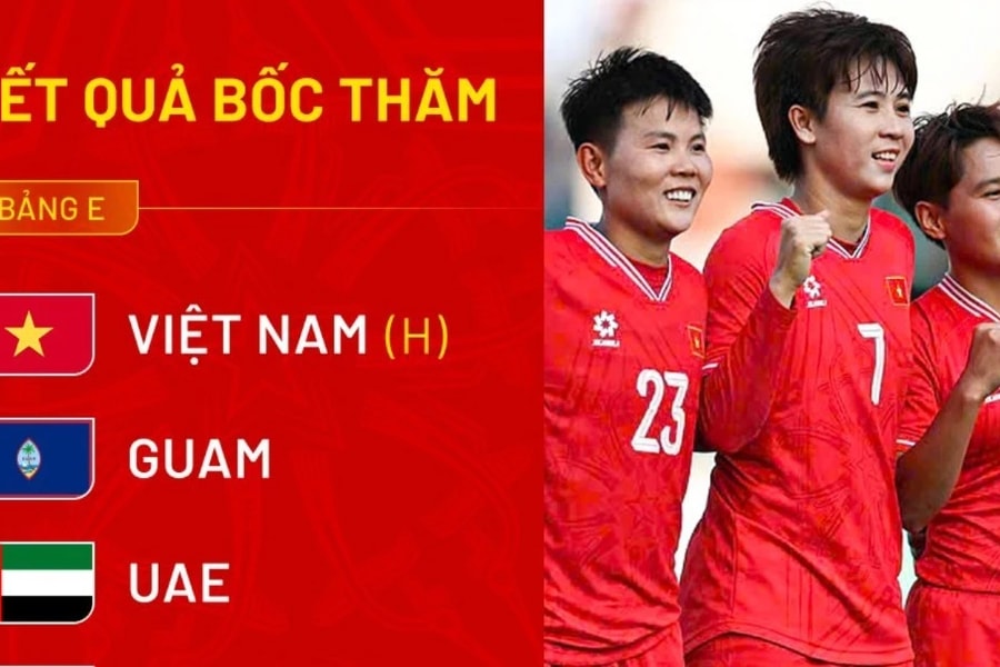 Vòng loại Asian Cup 2026: Đội tuyển nữ Việt Nam cùng bảng với Guam, UAE và Maldives