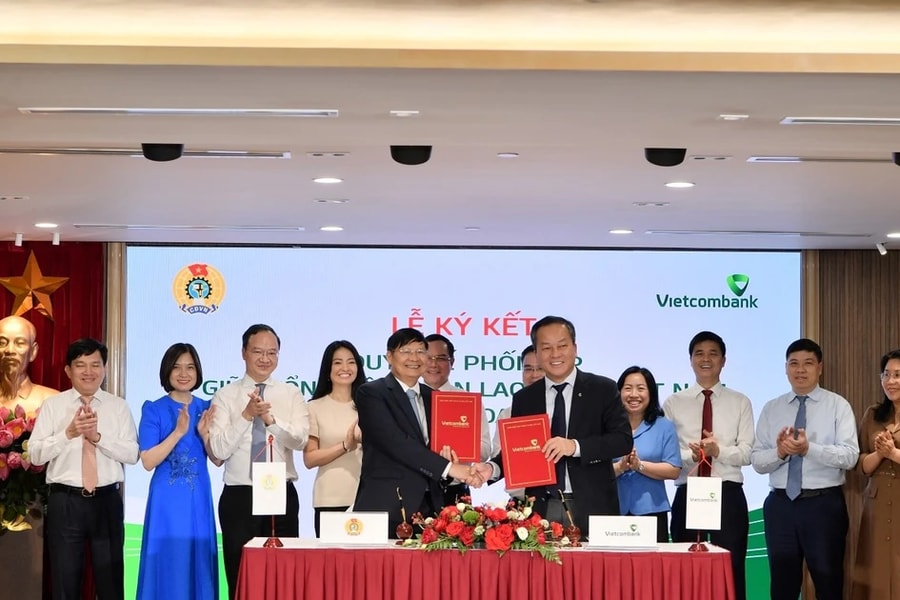 Vietcombank ký kết Quy chế phối hợp với Tổng Liên đoàn Lao động Việt Nam 