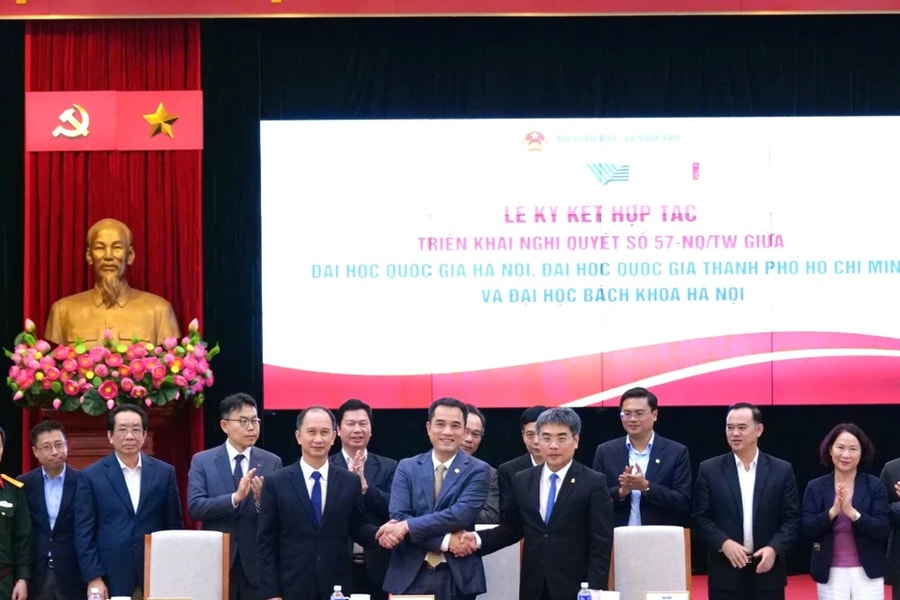Ba Đại học hàng đầu Việt Nam ký kết hợp tác triển khai Nghị quyết 57