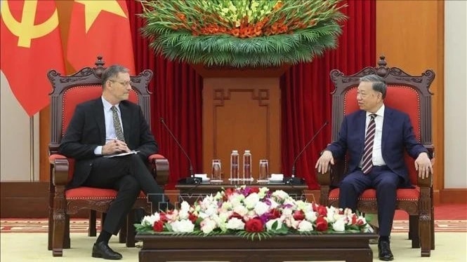 Tổng Bí thư Tô Lâm tiếp Đại sứ Cộng hòa Pháp tại Việt Nam