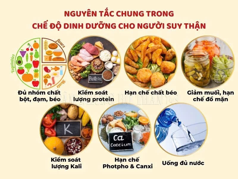 6 nguyên tắc “vàng” trong dinh dưỡng cho bệnh nhân suy thận