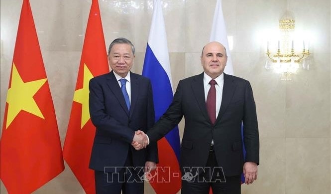Tổng Bí thư Tô Lâm hội kiến Thủ tướng Liên bang Nga Mikhail Mishustin
