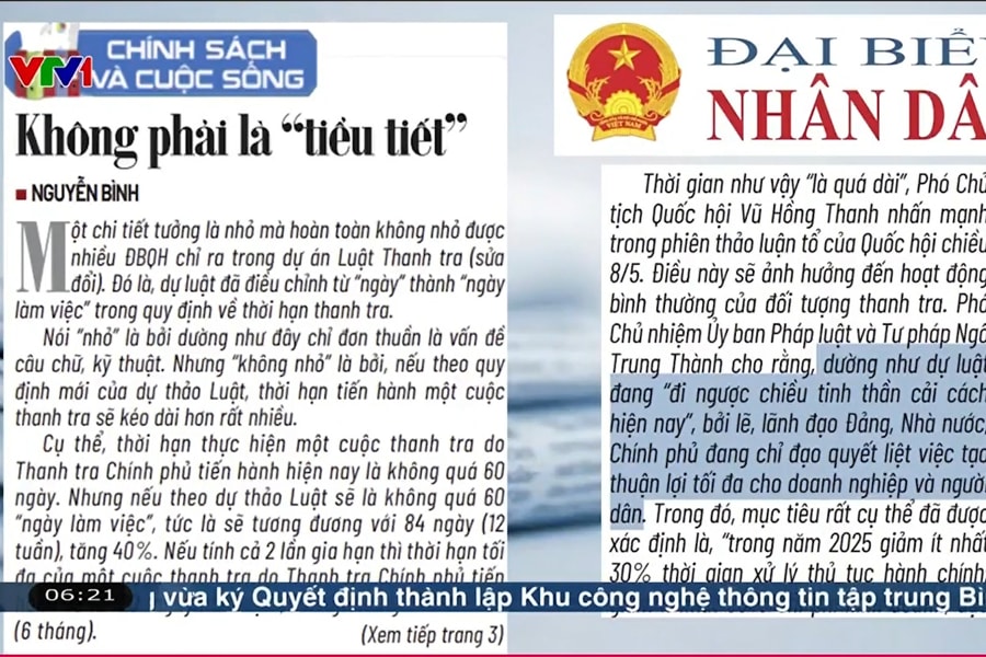 Điểm báo VTV1: Không phải là ''tiểu tiết''