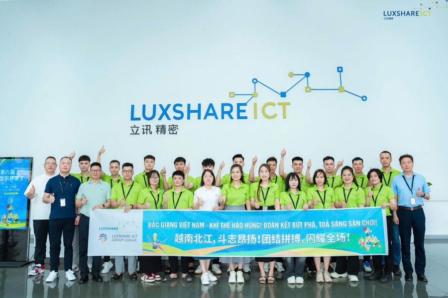 Công nhân viên của Luxshare-ICT Bắc Giang tham dự Đại hội thể thao lần thứ 6 tại Côn Sơn, Trung Quốc