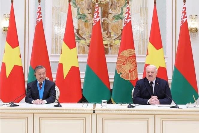 Tổng Bí thư Tô Lâm và Tổng thống Lukashenko họp báo thông tin kết quả hội đàm