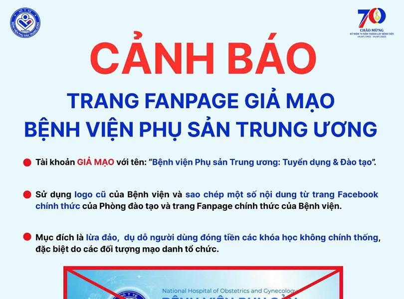 Bệnh viện Phụ sản Trung ương cảnh báo chiêu trò mạo danh trên mạng