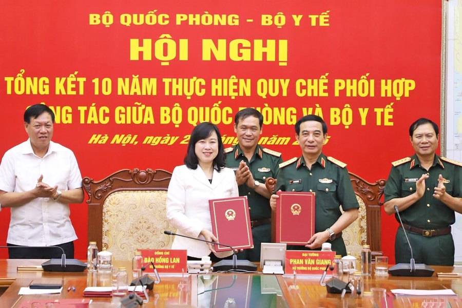 Hội nghị tổng kết Quy chế phối hợp công tác giữa Bộ Quốc phòng và Bộ Y tế giai đoạn 2015 - 2025