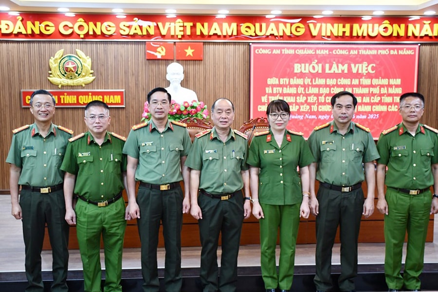 Công an Quảng Nam và Đà Nẵng phối hợp chuẩn bị cho công tác sáp nhập