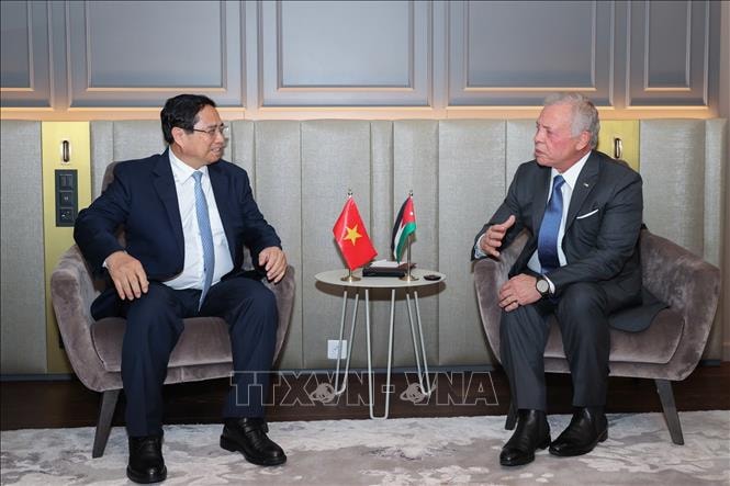 Thủ tướng Phạm Minh Chính hội kiến Quốc vương Jordan Abdullah II bin Al-Hussein