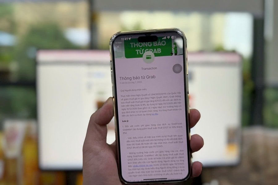 Grab Việt Nam thông báo về việc điều chỉnh thuế suất thuế giá trị gia tăng