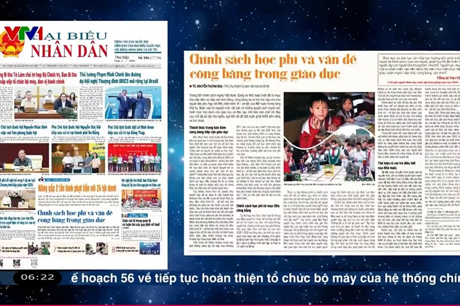 Điểm báo VTV1: Chính sách học phí và vấn đề công bằng trong giáo dục