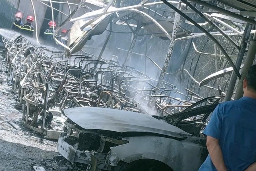 Hàng loạt xe điện du lịch bị thiêu rụi