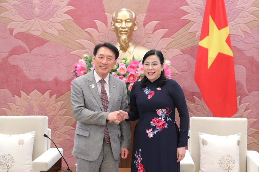 Chủ nhiệm Ủy ban Công tác đại biểu Nguyễn Thanh Hải tiếp Chủ nhiệm Ủy ban Đối ngoại và Thống nhất, Quốc hội Hàn Quốc