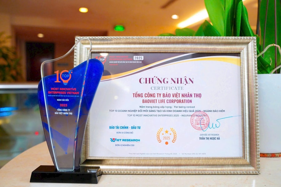 Bảo Việt Nhân thọ dẫn đầu “Top 10 Doanh nghiệp Đổi mới sáng tạo và Kinh doanh hiệu quả 2025” ngành bảo hiểm