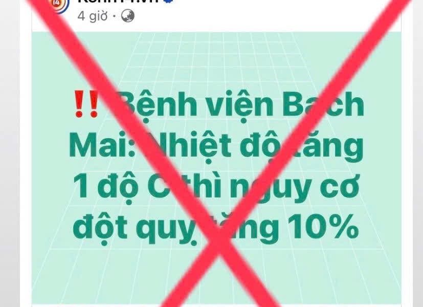 Bệnh viện Bạch Mai: Thông tin tăng 1 độ C, tăng 10% nguy cơ đột quỵ là không có cơ sở