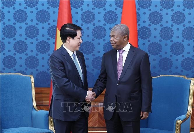 Chủ tịch nước Lương Cường hội đàm với Tổng thống Angola