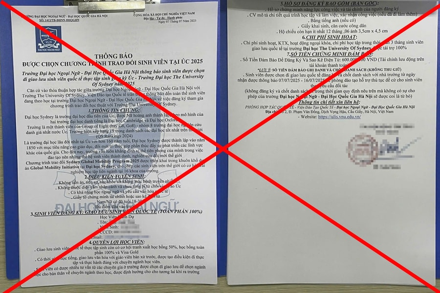 Đại học Quốc gia Hà Nội cảnh báo về hiện tượng mạo danh để lừa đảo "trúng tuyển"