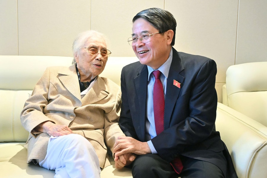 Phó Chủ tịch Quốc hội Nguyễn Đức Hải thăm, chúc mừng nguyên Phó Chủ tịch nước Nguyễn Thị Bình