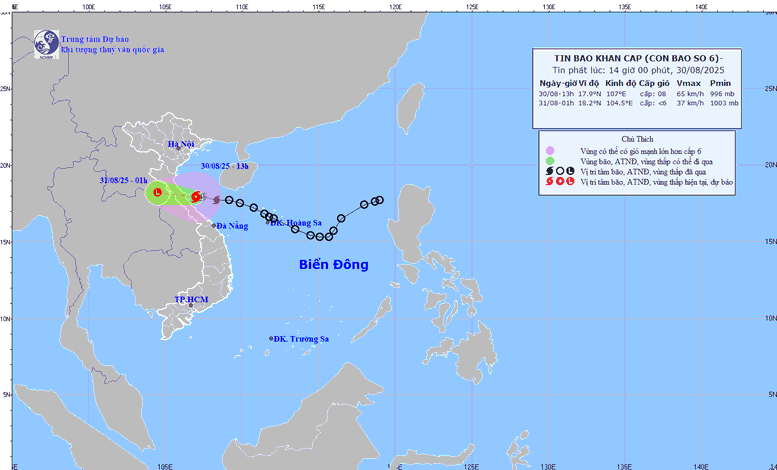 Thủ tướng Chính phủ yêu cầu tập trung ứng phó bão số 6