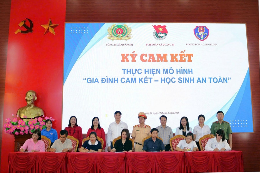 Hà Nội: Ra mắt mô hình “Gia đình cam kết - học sinh an toàn” tại xã Quảng Bị