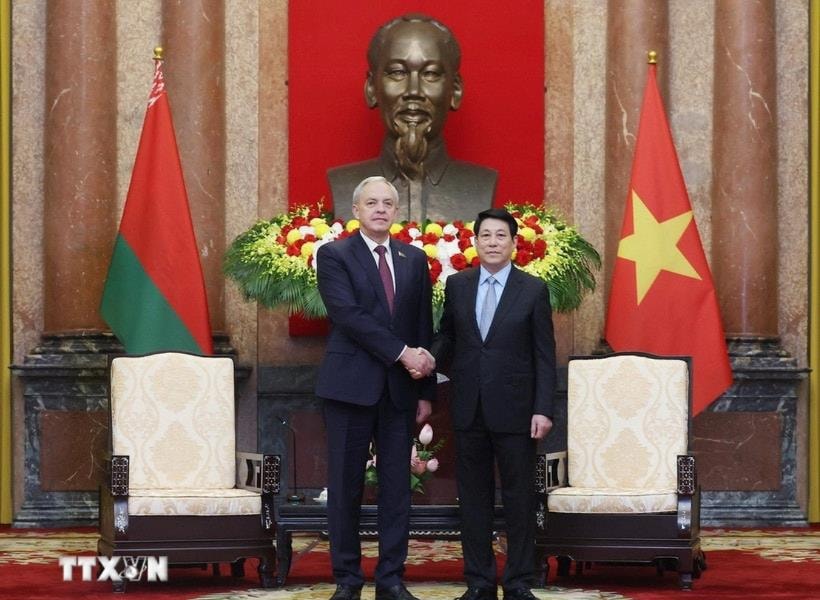 Chủ tịch nước Lương Cường tiếp Chủ tịch Hạ viện Belarus
