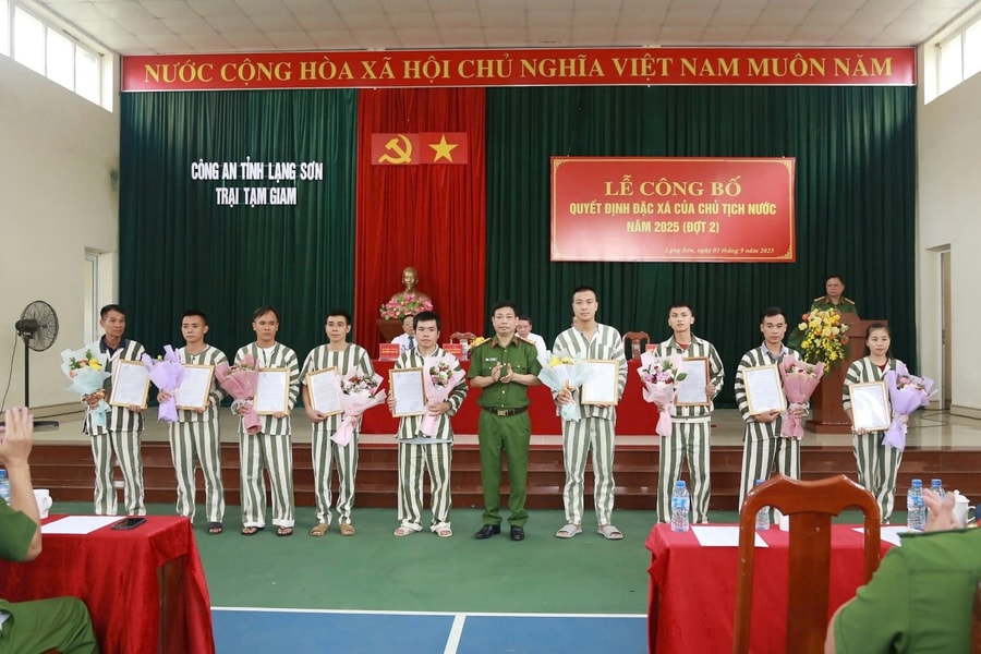 Lạng Sơn: 34 phạm nhân được đặc xá đợt 2 năm 2025