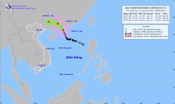 Bão số 7 Tapah di chuyển vào đất liền Trung Quốc, miền Bắc sắp có mưa lớn
