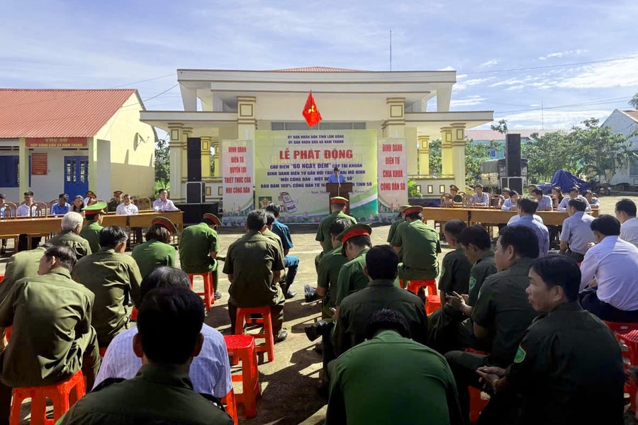Phát động cao điểm 60 ngày, đêm làm định danh điện tử và mô hình “mỗi công dân – một danh tính số” tại xã Nam Thành, tỉnh Lâm Đồng
