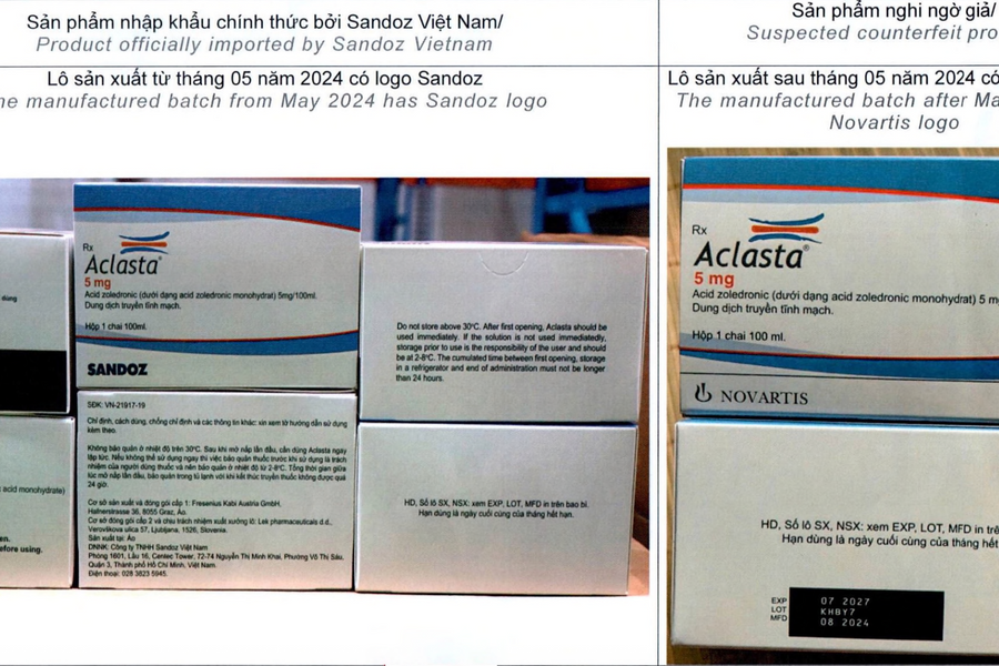 Bộ Y tế cảnh báo khẩn thuốc nhỏ mắt Tobrex, thuốc trị loãng xương Aclasta bị nghi làm giả
