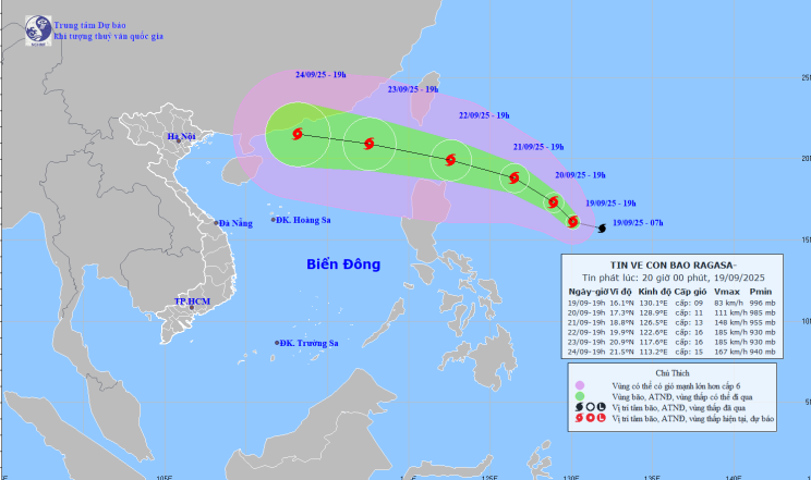Xuất hiện siêu bão số 9 Ragasa hình thành trên biển Đông