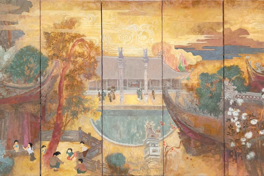 Chuyện đình Tây Đằng vào tác phẩm mỹ thuật