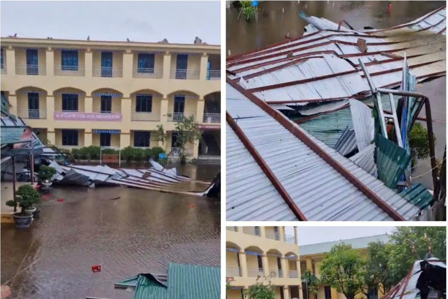 Nghệ An: Trường học tan hoang sau bão số 10, học sinh chưa thể đi học lại
