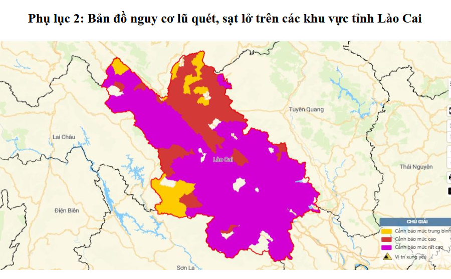 Lào Cai cảnh báo thiên tai cấp 2 do lũ, ngập lụt và sạt lở đất