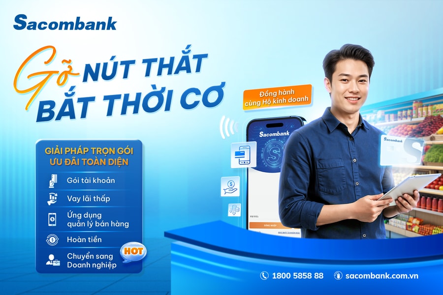 Sacombank hợp tác MISA miễn phí phần mềm quản lý, thúc đẩy Hộ kinh doanh chuyển đổi lên doanh nghiệp
