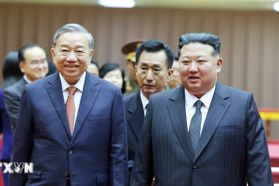 Lễ đón Tổng Bí thư Tô Lâm thăm cấp Nhà nước Cộng hòa Dân chủ Nhân dân Triều Tiên