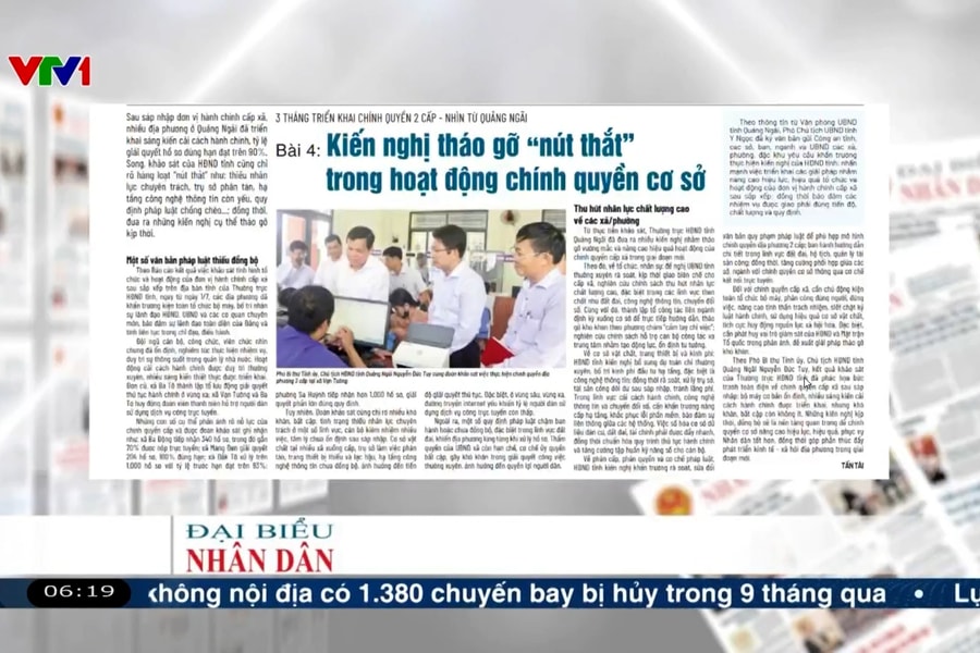 Điểm báo VTV1: Kiến nghị tháo gỡ “nút thắt” trong hoạt động chính quyền cơ sở