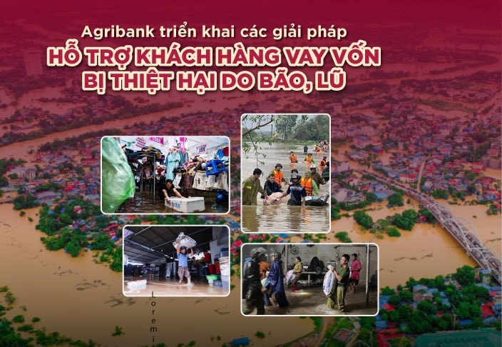 Agribank giảm tới 2%/năm lãi suất cho vay hỗ trợ khách hàng bị ảnh hưởng, thiệt hại do bão, lũ