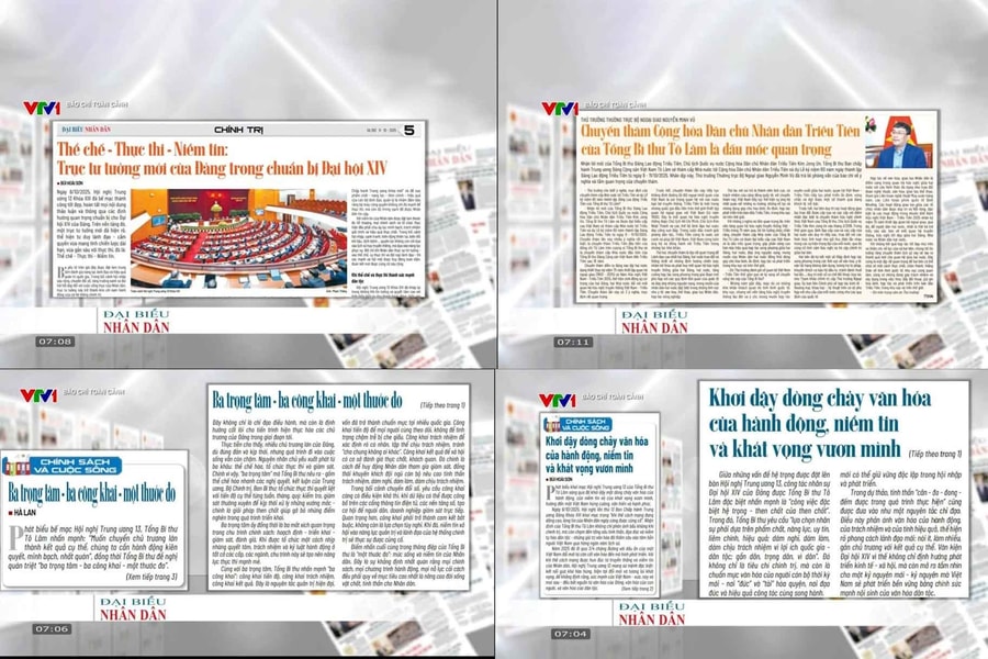 Báo chí toàn cảnh VTV1: Thể chế - Thực thi - Niềm tin: Trục tư tưởng mới của Đảng trong chuẩn bị Đại hội XIV