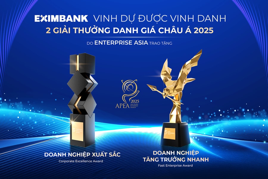 Eximbank - Doanh nghiệp xuất sắc châu Á và Doanh nghiệp tăng trưởng nhanh 2025