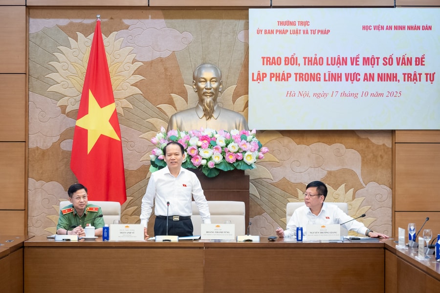 Thường trực Ủy ban Pháp luật và Tư pháp làm việc với Học viện An ninh Nhân dân