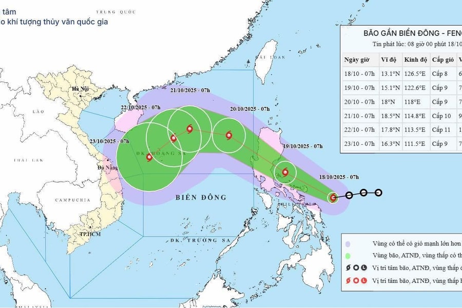 Áp thấp nhiệt đới mạnh lên thành bão FENGSHEN