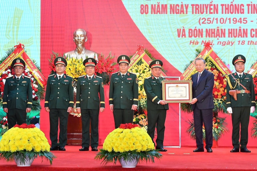 Tổng Bí thư Tô Lâm dự Lễ kỷ niệm 80 năm Ngày truyền thống Tình báo Quốc phòng