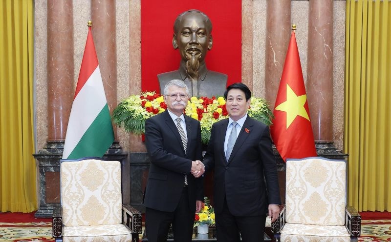 Chủ tịch nước Lương Cường tiếp Chủ tịch Quốc hội Hungary