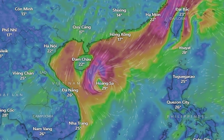 Bão số 12 FENGSEN gây mưa lớn cho miền Trung từ chiều 22/10, lượng mưa có nơi trên 900mm