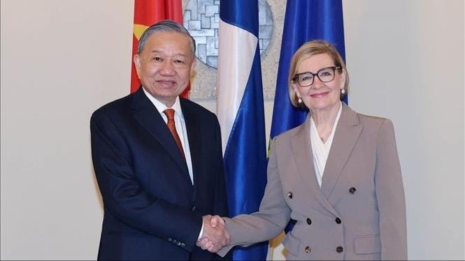 Tổng Bí thư Tô Lâm hội kiến Phó Chủ tịch thứ nhất Quốc hội Phần Lan Paula Risikko