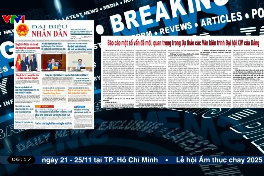 Điểm báo VTV1: Báo cáo một số vấn đề mới, quan trọng trong Dự thảo các Văn kiện trình Đại hội XIV của Đảng