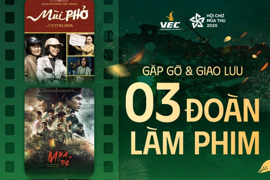 Giao lưu cùng đoàn phim “Mưa đỏ”, “Tử chiến trên không” và “Mùi Phở” tại Hội chợ mùa Thu