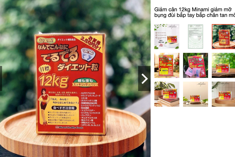 Sản phẩm "Giảm cân 12kg MINAMI  giảm mỡ bụng" làm giả bản công bố, Cục An toàn thực phẩm yêu cầu xử lý khẩn