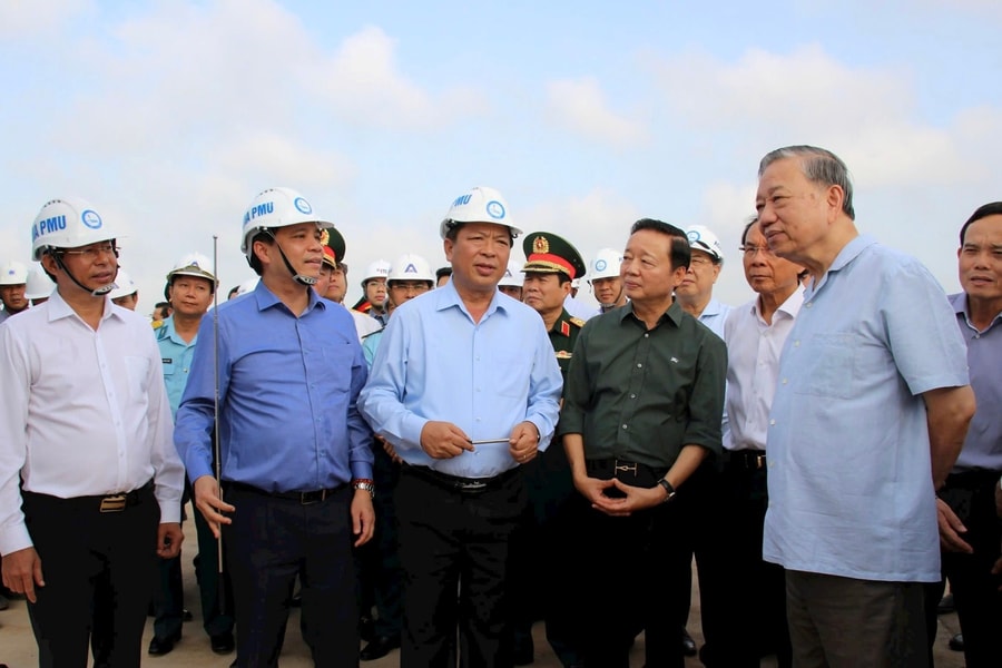 Tổng Bí thư Tô Lâm kiểm tra tiến độ dự án sân bay Long Thành