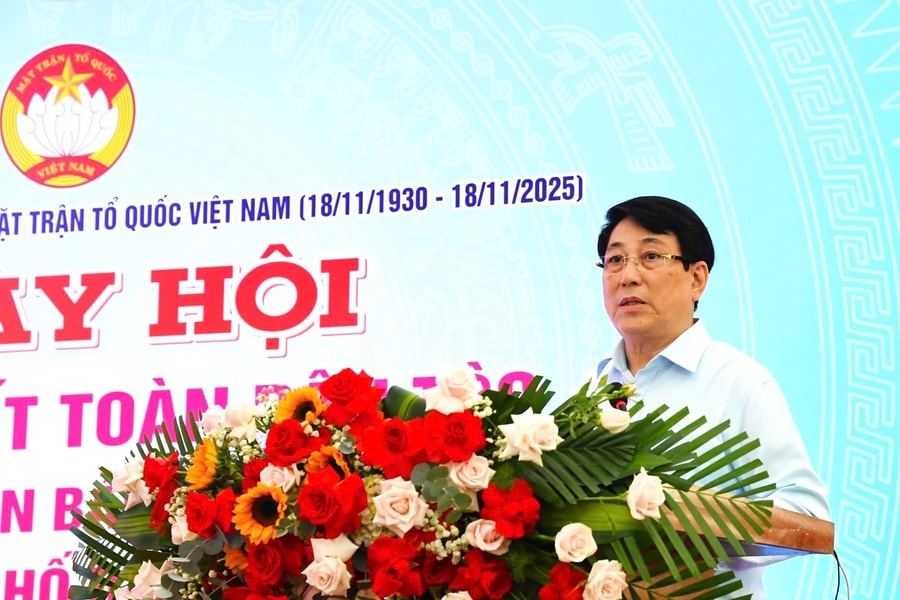 Chủ tịch nước Lương Cường dự Ngày hội Đại đoàn kết toàn dân tộc tại thành phố Đà Nẵng